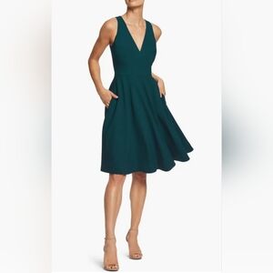 Forest Green Fit & Flare Dress Size L - Dress the Population